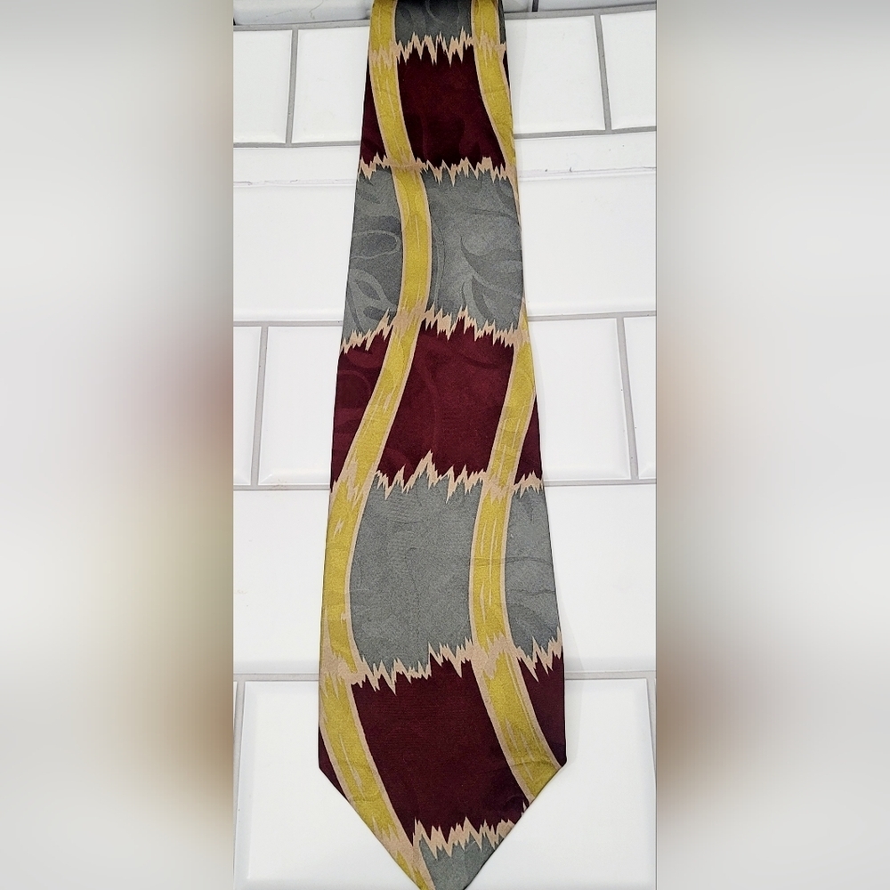 MODULES Men’s Vintage Neck Tie 100% Silk Abstract Print 58inL  3.5inWColor(s)